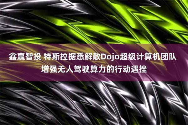 鑫赢智投 特斯拉据悉解散Dojo超级计算机团队 增强无人驾驶算力的行动遇挫
